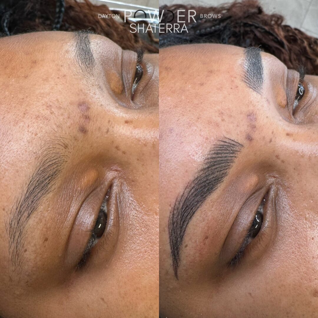 Before and after powder brows by ShaTerra