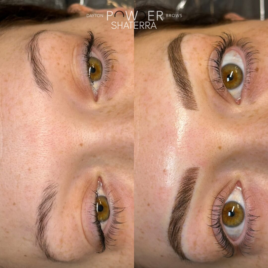 Before and after permanent brows by ShaTerra